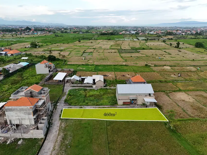 Tanah Dijual Zona Kuning dengan View Sawah di Lingkungan Villa