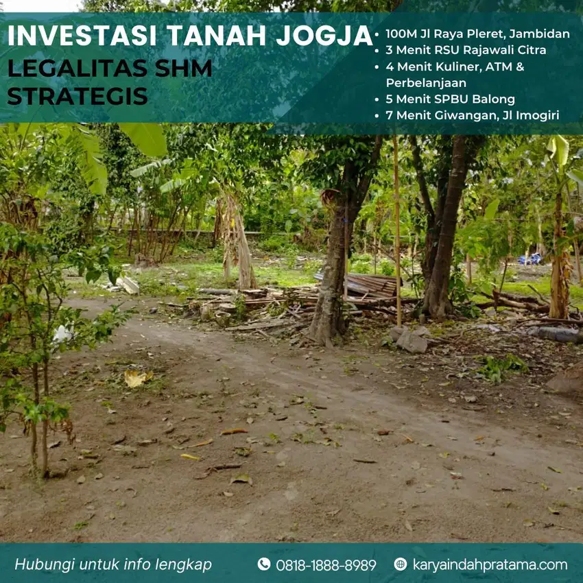 Tanah Murah di Banguntapan, LT 533m2 10 Menit Terminal Giwangan, UAD 4