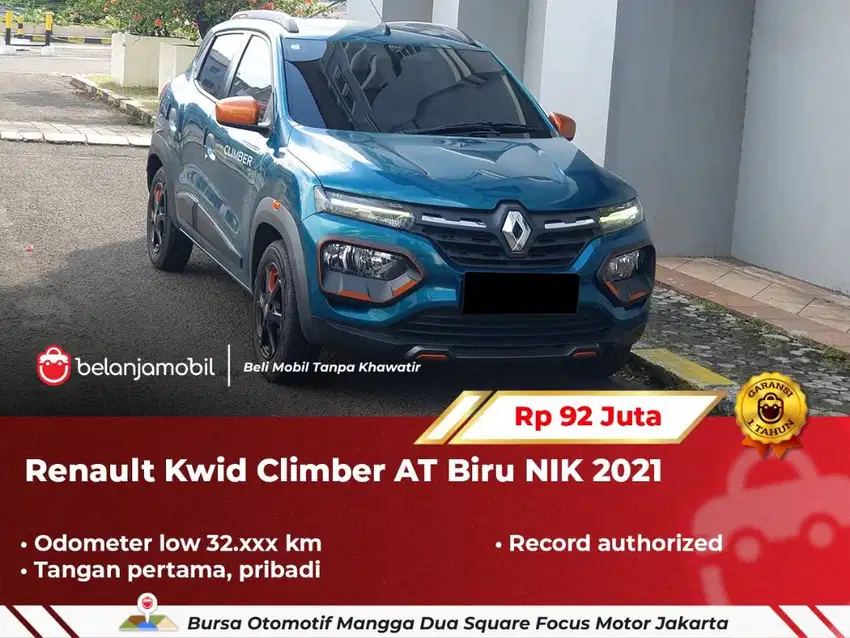 [ LOW KM ] Renault Kwid Climber AT Biru 2021/2022