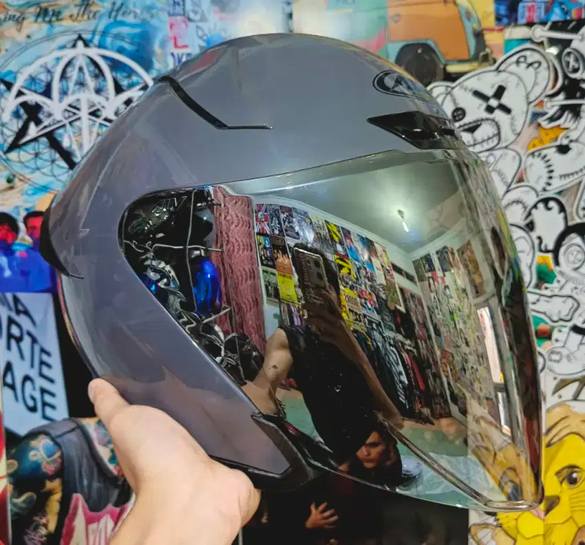 Helm Alv Genos Gorilla modern grey Glossy Solid Non Bluetooth