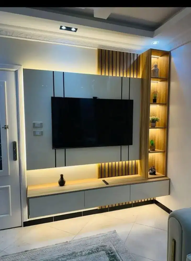 Bacdrop tv modern bisa custom