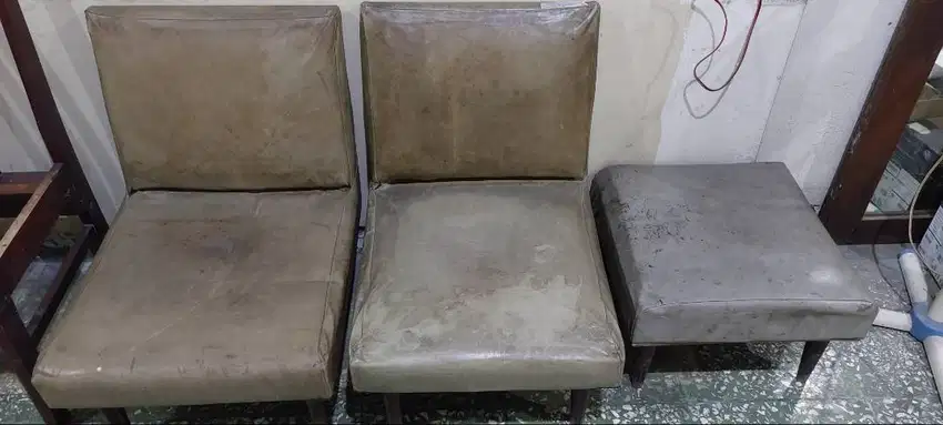 kursi sofa retro warna pudar set isi 3