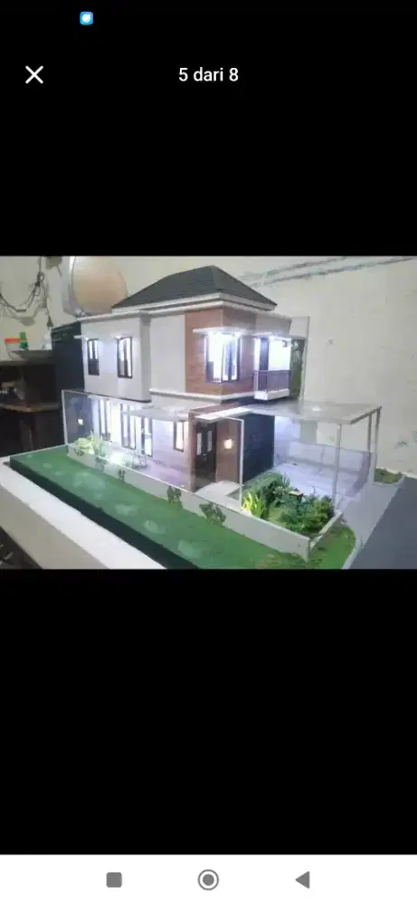 Maket lengkap dengan miniatur perabot nya
