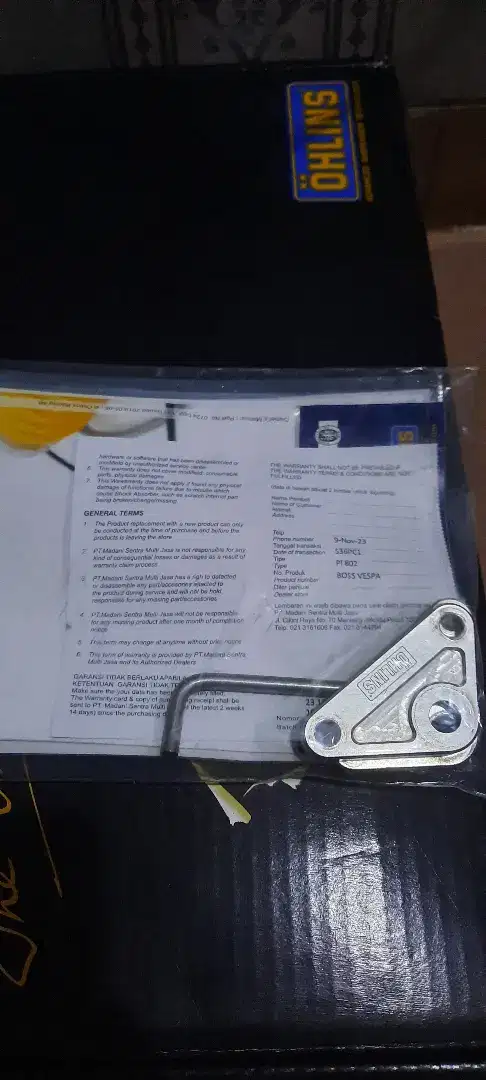 Shockbreaker Ohlins 802 Belakang For Vespa Matic