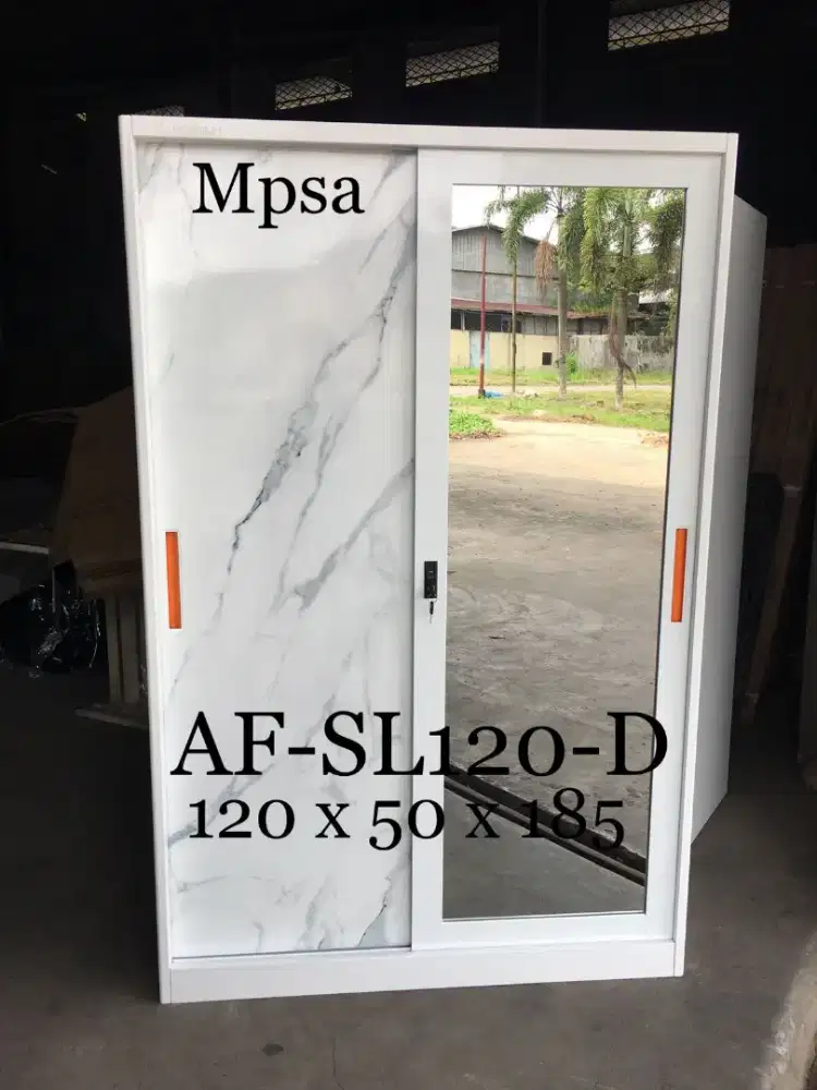 Lemari pakaian besi 2 pintu / lemari baju besi 2 pintu