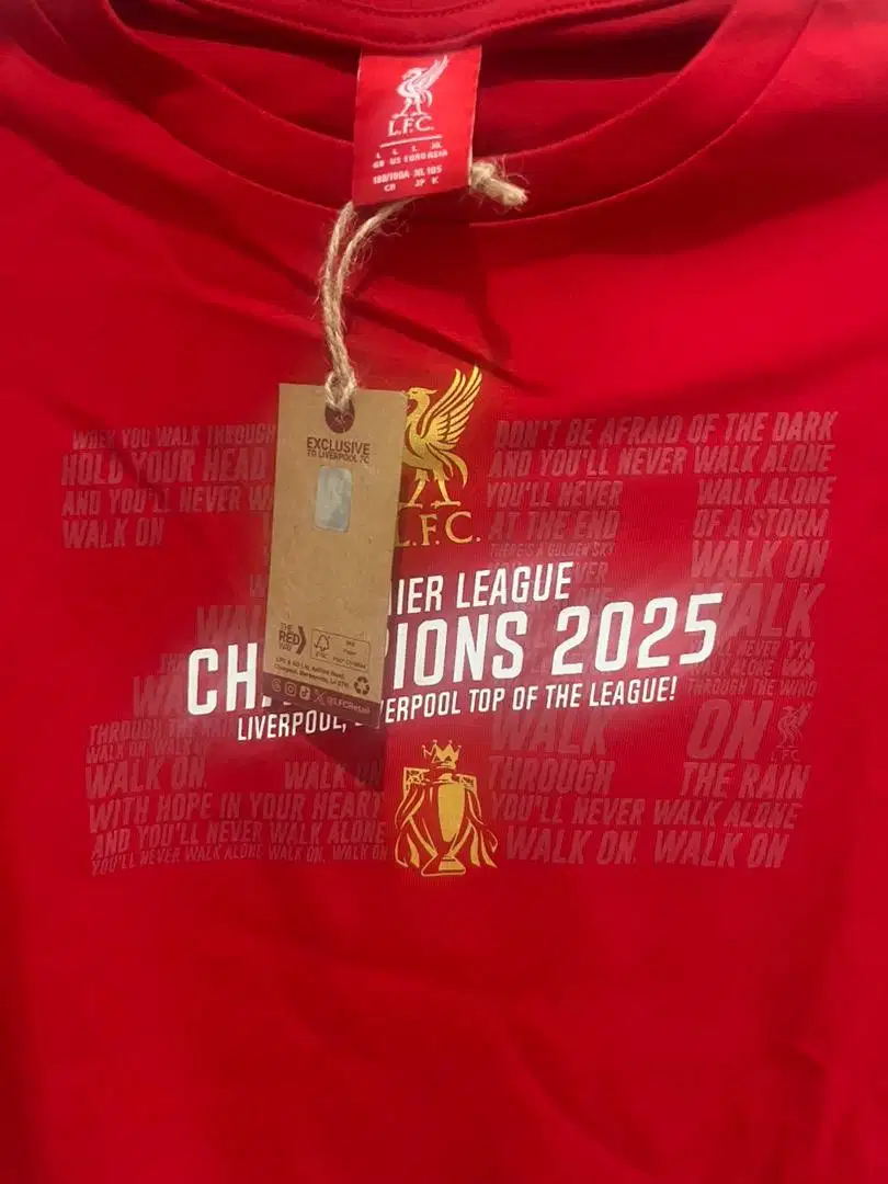 Liverpool FC EPL Champions Tee Red - Official LFC T Shirt Original- XL