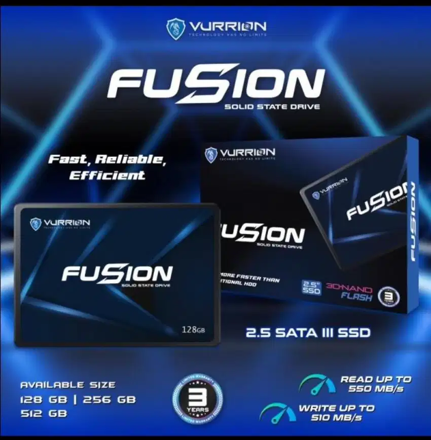 Ssd vurrion fusion 256gb sata garansi 1 tahun