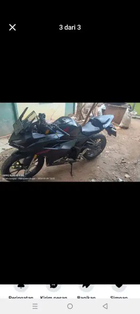 Honda New CBR 150R 2021 hitam PJK telat F kabupaten pemakai langsung