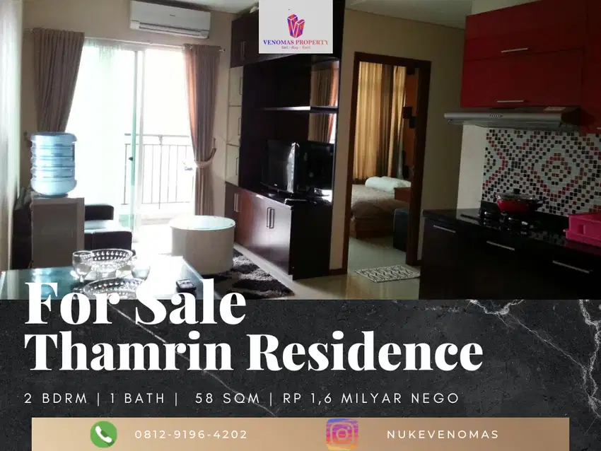 Dijual Apartement Thamrin Residence 2 Bedrooms Full Furnished