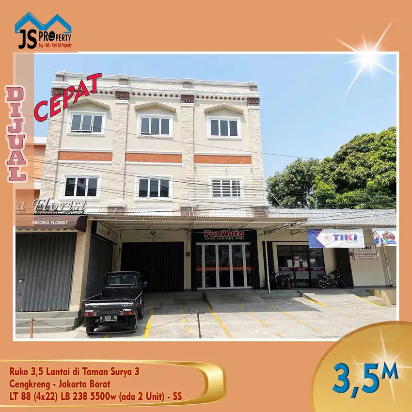 DIJUAL Ruko 3,5 Lantai di Taman Surya 3 (ada 2 Unit) Jakarta Barat -SS