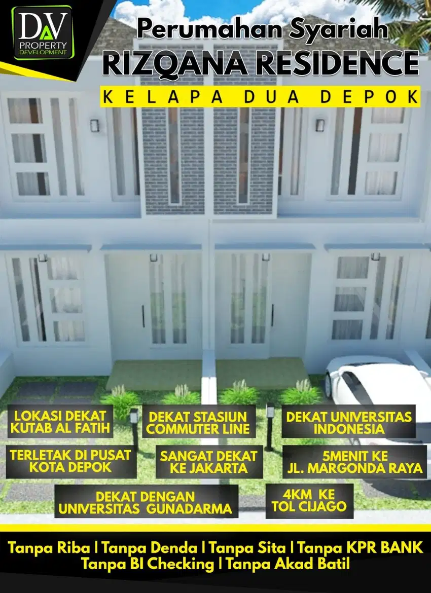 Rumah Syariah 2 Lantai Di Pusat Kota DEPOK 5 Menit Dari Univ Gunadarma