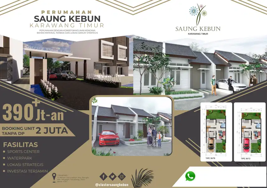 Rumah Cluster Terlaris TANPA DP Dekat Kaw.Industri & Toll Karawang