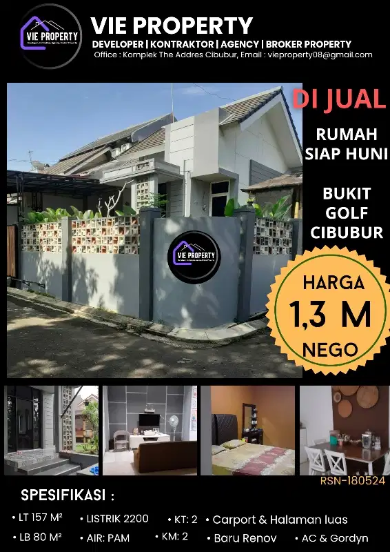 DIJUAL MURAH, RUMAH RAPIH BARU RENOV SIAP HUNI DI BUKIT GOLF