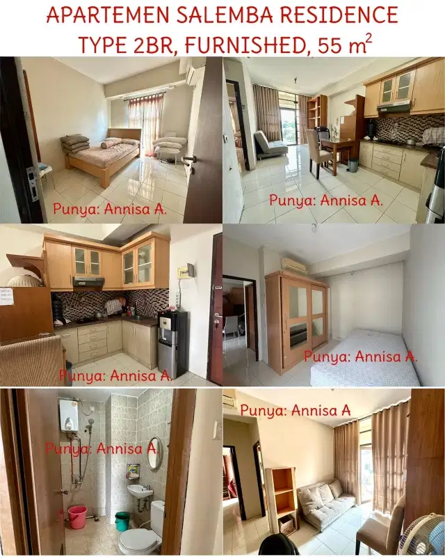 Disewakan Apartemen Salemba Residence Tipe 2 BR Fully Furnished