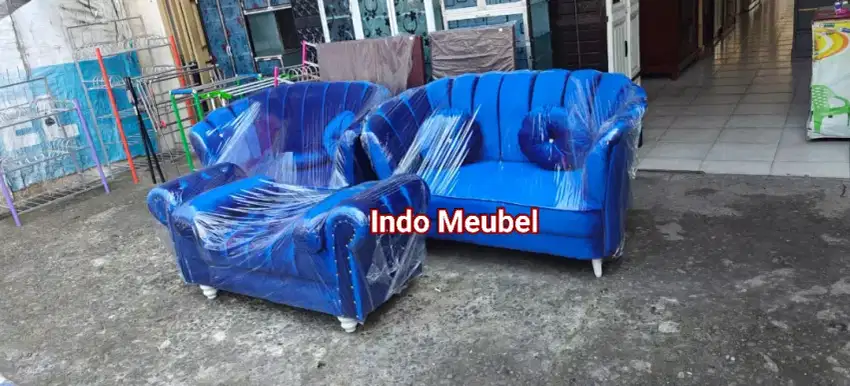 SOFA 2P KERANG + 1 SAMPAN BLUDRU NEW MODERN KEKINIAN
