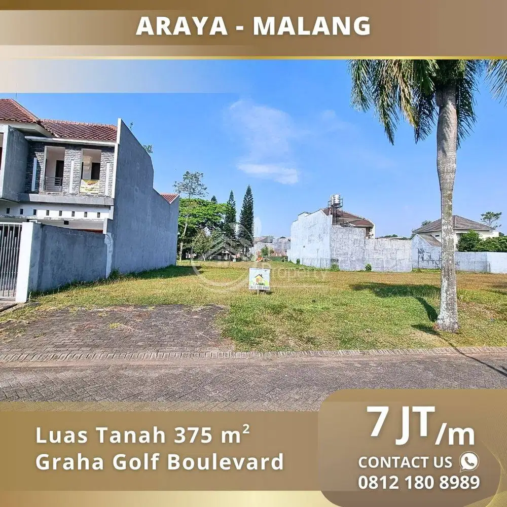 Tanah Siap Bangun Lokasi Graha Golf Boulevard Araya Malang