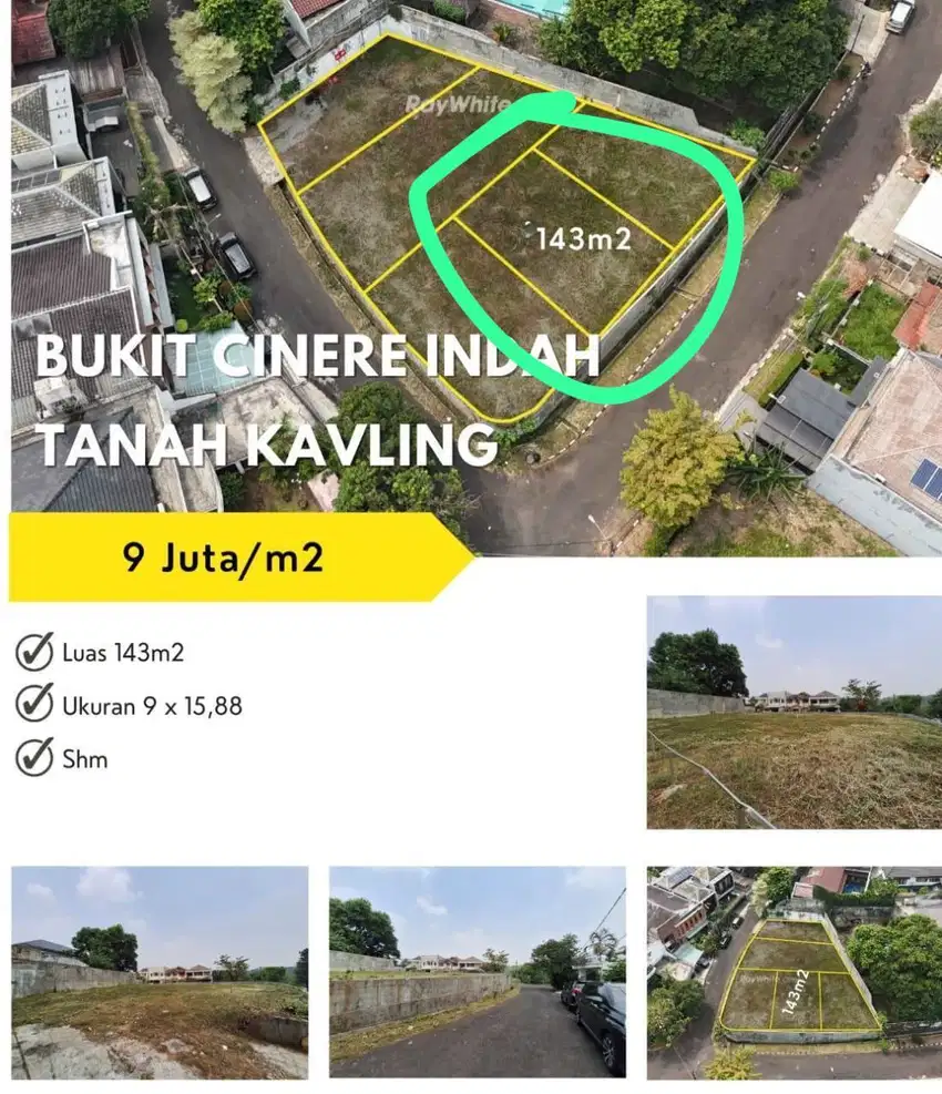 DIJUAL KAVLING SIAP BANGUN DI BUKIT CINERE INDAH DEPOK