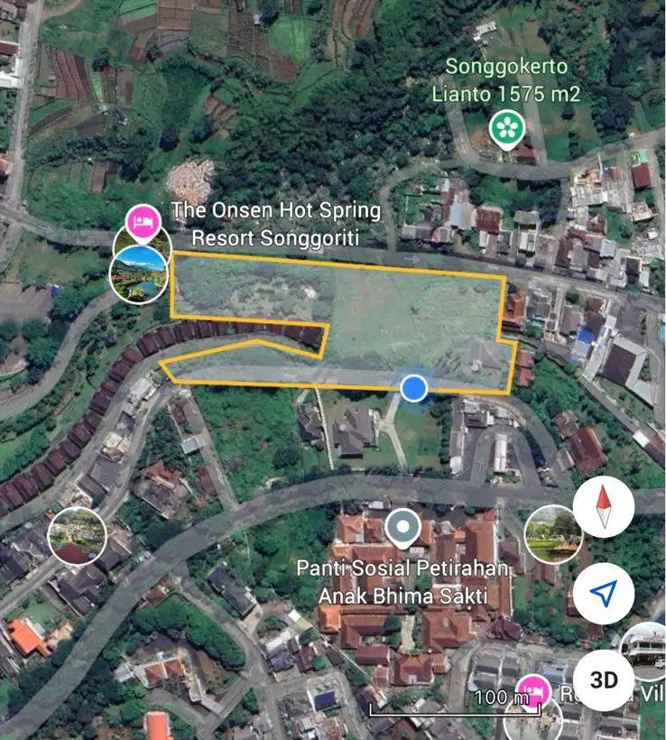 Dijual Tanah Luas Raya Songgoriti Batu Strategis