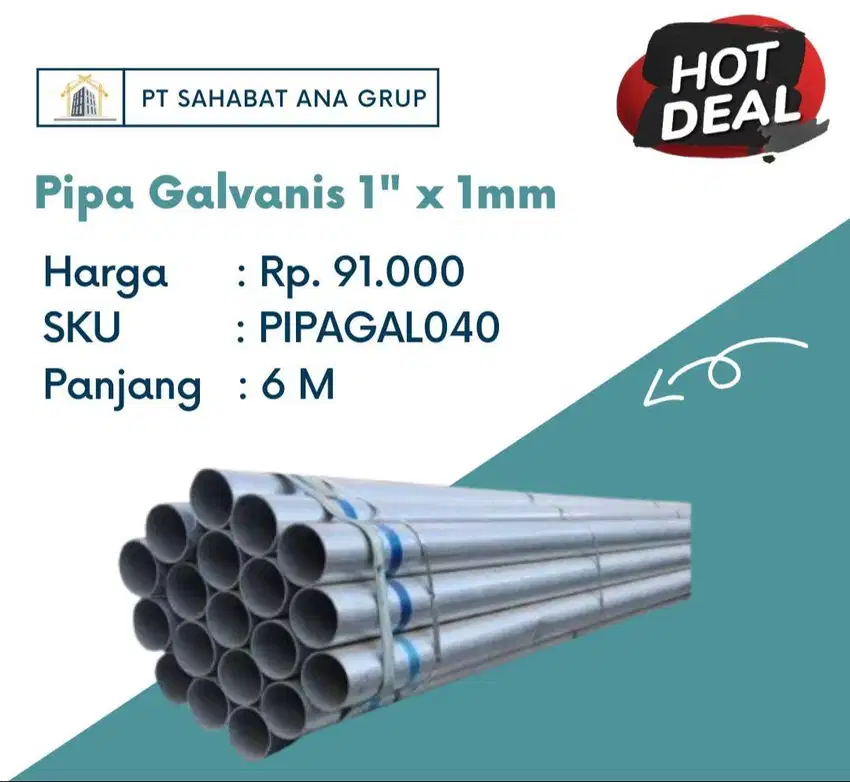 Pipa Galvanis 1 X 1mm