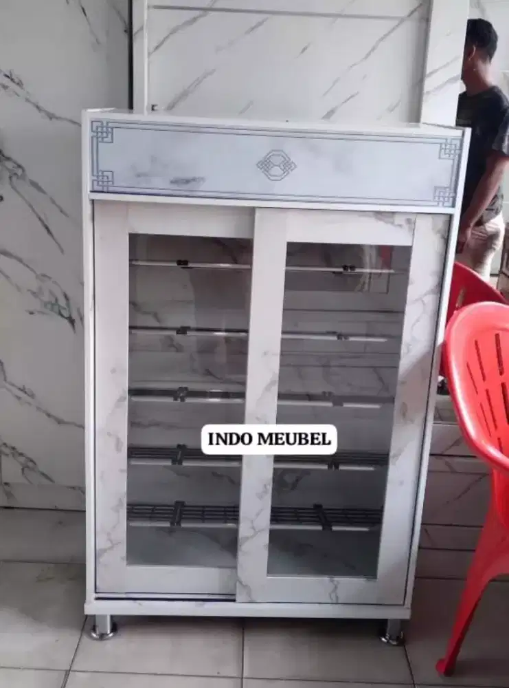 LEMARI RAK SEPATU SLEDING + KAKI STENLIS NEW MODERN
