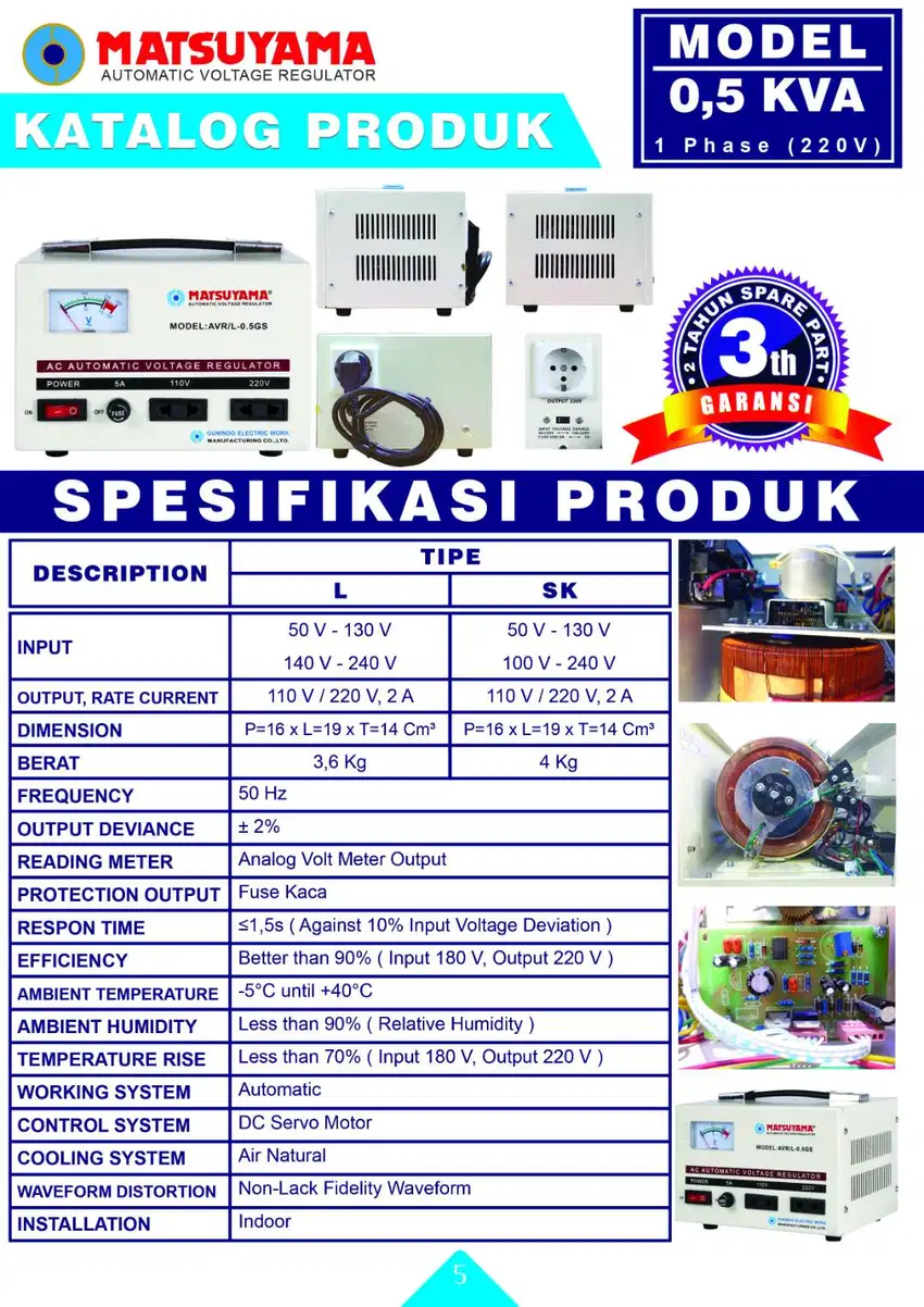 Stabilizer MATSUYAMA  500 VA
