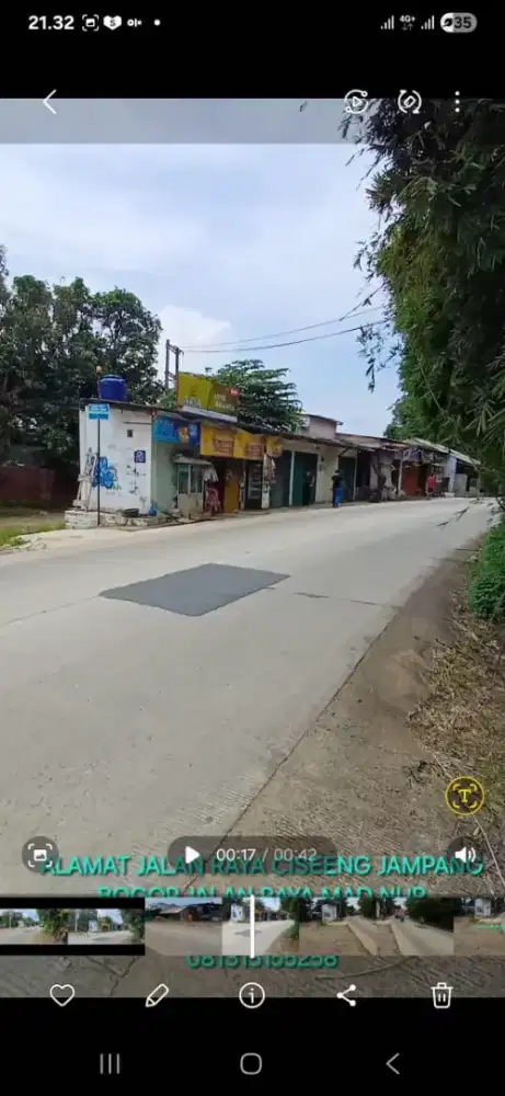 DIJUAL RUKO 4 PINTU TOKO KIOS EMPAT 106M SHM PINGGIR JALAN RAYA TEPI