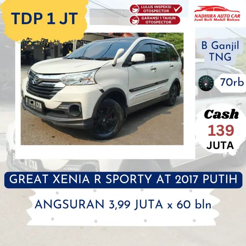 Promo TDP 1 Juta Great Xenia R Sporty AT 2017 Putih