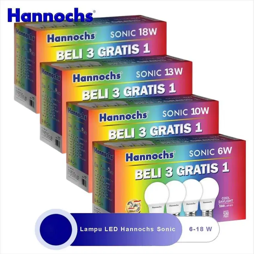 Hannochs Sonic Paketan isi 4 lampu led awet varian banyak