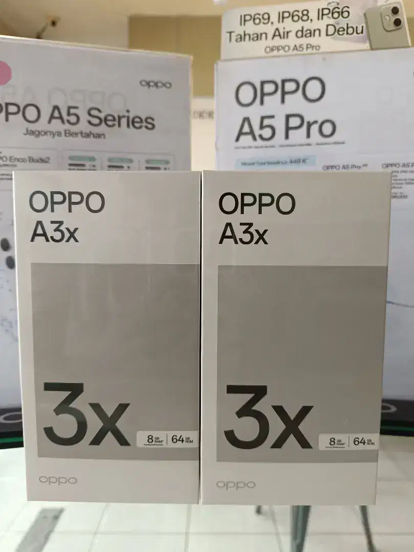 Oppo A3x 8(4+4)64GB, Tahan banting,45Watt,Baru SEGEL ORI Garansi resmi