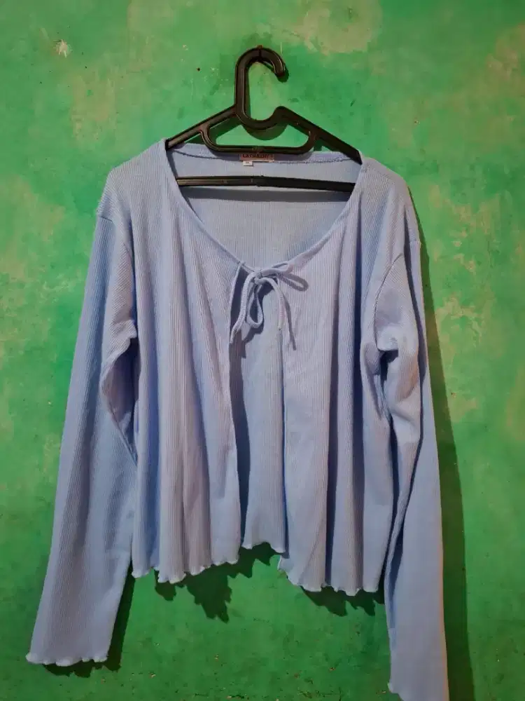 JUAL CARDIGAN RAJUT CROP TALI