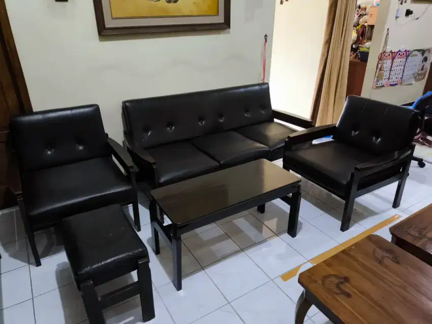 Kursi ruang utama/tamu full jati tua, gagah besar & empuk