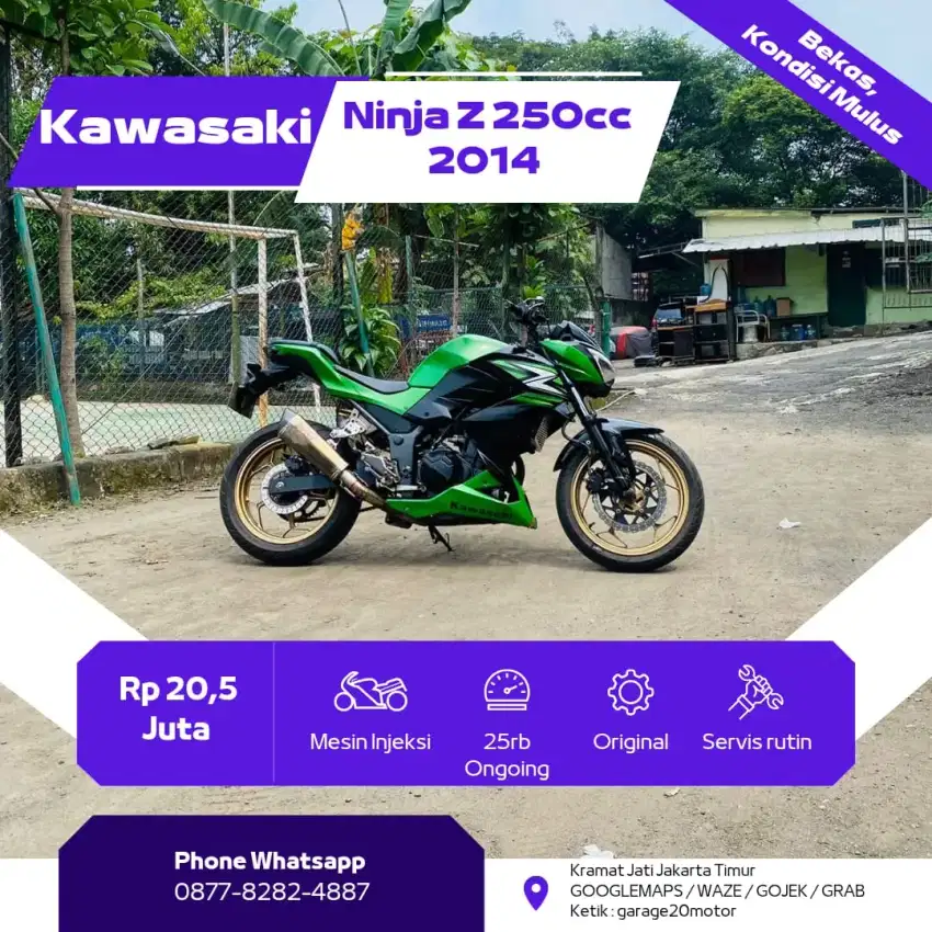 Kawasaki Ninja Z 250cc!Non Abs Tahun 2014