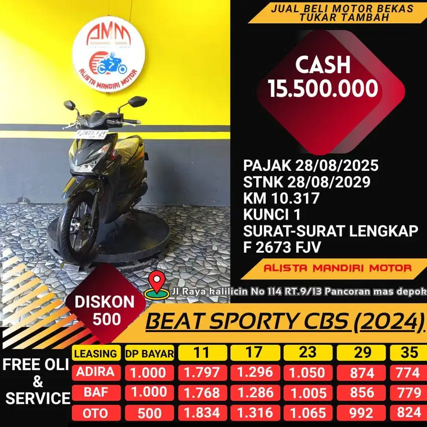BEAT SPORTY CBS 2024/DP500RB/ KM 10RB RASA BARU !!!
