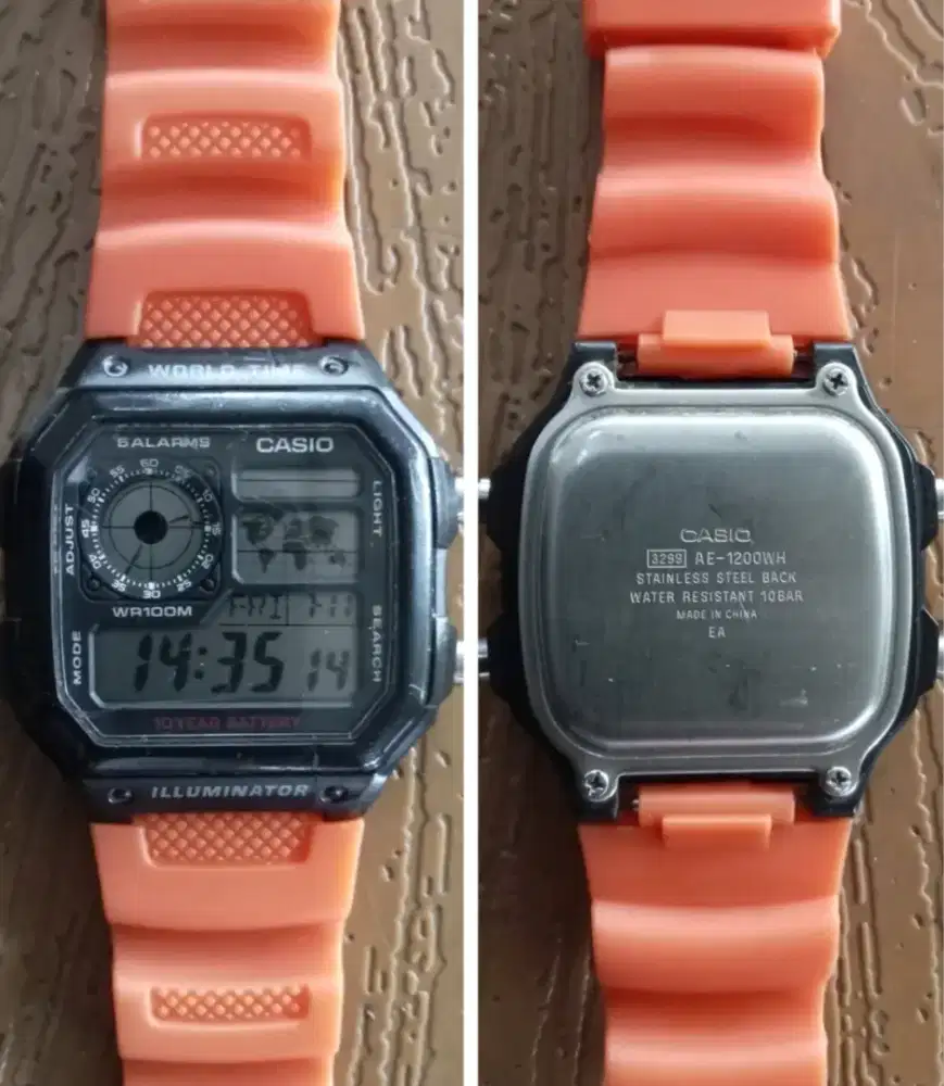 Jam tangan karet Digital Casio illuminator