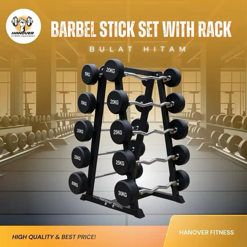 BARBEL FIX SET ALAT FITNESS BARBEL STICK SET IMPORT