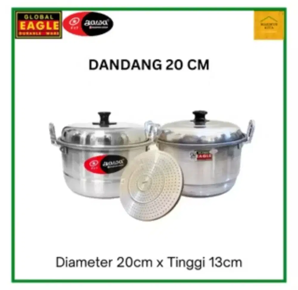 Panci Dandang Kukus 20cm Aluminium Global Eagle / Panci Kukusan