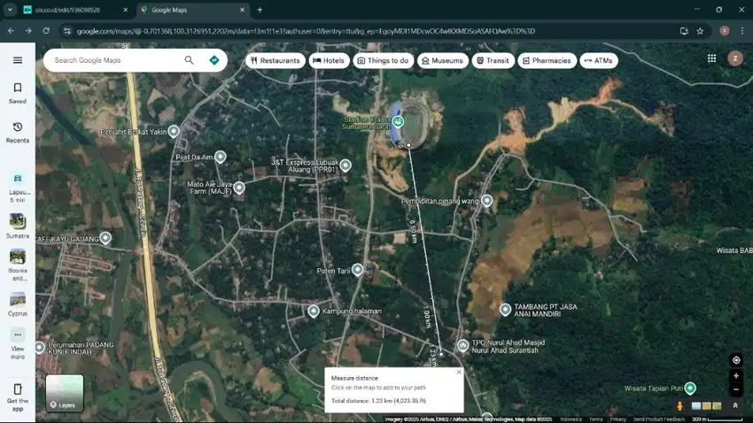 Dijual Sebidang Tanah dekat Stadion Utama Sumatera Barat
