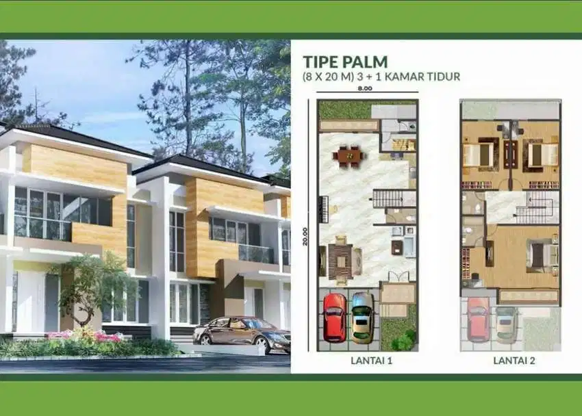Dijual Rumah Golf Island PIK 8x20 Tipe Palm PPJB 3 Kamar Tidur