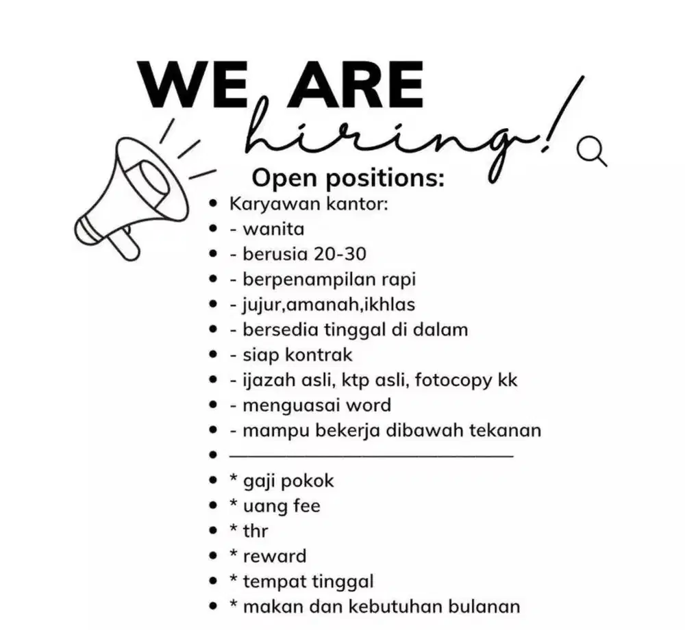 Admin Wanita Single Serabutan