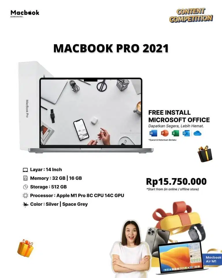 Macbook Pro 2021 RAM 16/512GB Apple M1