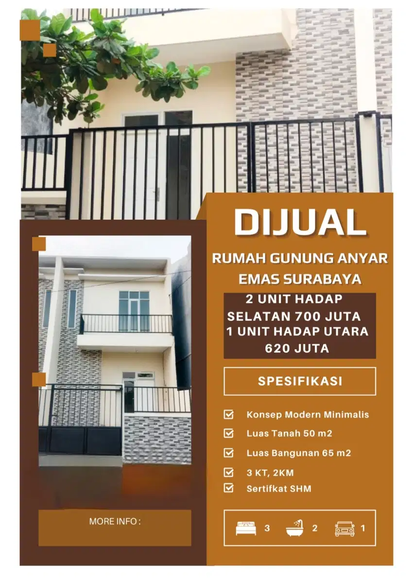 Dijual rumah New minimalis di Gununganyar Mas Rungkut