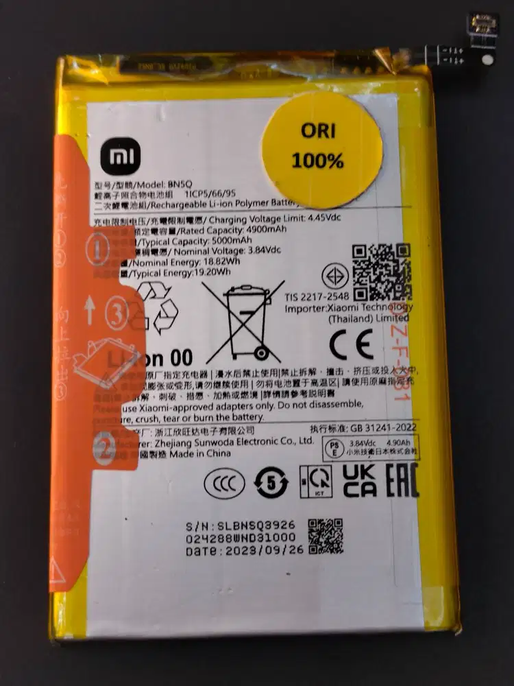 Baterai XIAOMI REDMI 13C Baterai POCO C65/POCO M6 Batery BN5Q ORIGINAL