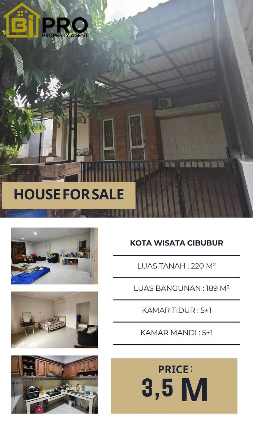 Jual Rumah Boulevard Kota Wisata Nyaman Dekat Mall Living World