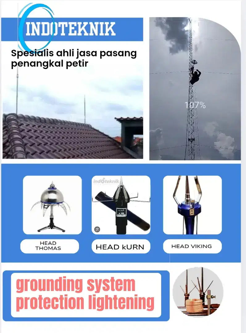 Spesialis pasang penangkal petir dan grounding mesin