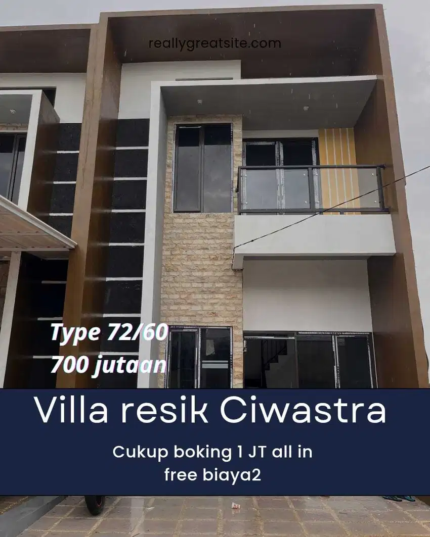 Rumah 2 lantai villa resik Ciwastra cukup 1 JT all in