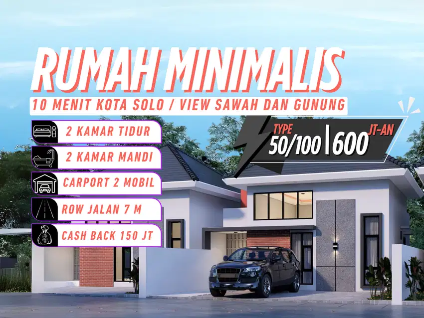 Rumah Modern Minimalis – 2 Menit UIN, SHM Lengkap