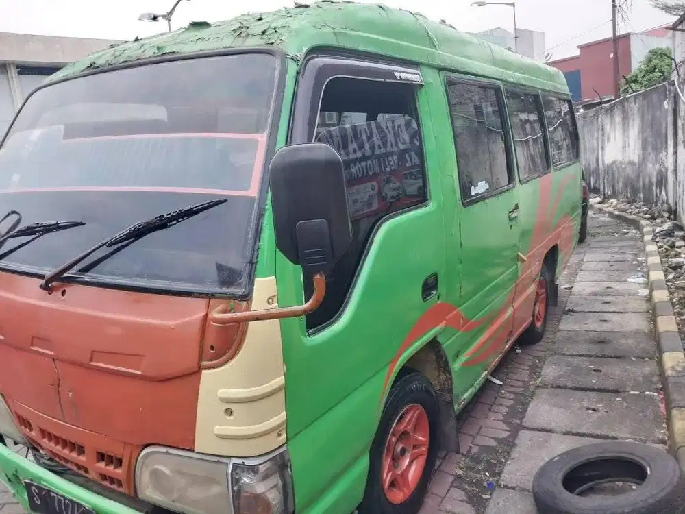 isuzu elf mhr 55 thn1997 w hijau long chasis manual disel mesin bagus