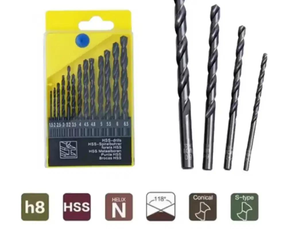 Mata Bor Besi mailtank SH271 1.5mm-6.5mm 13 pcs Set