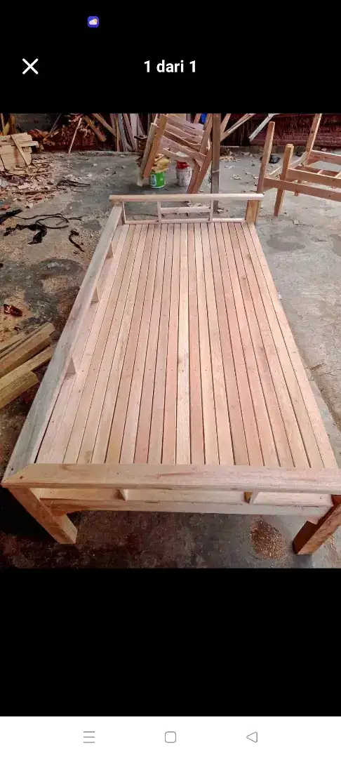 kursi kayu tangga lipat tirai rumbia dll