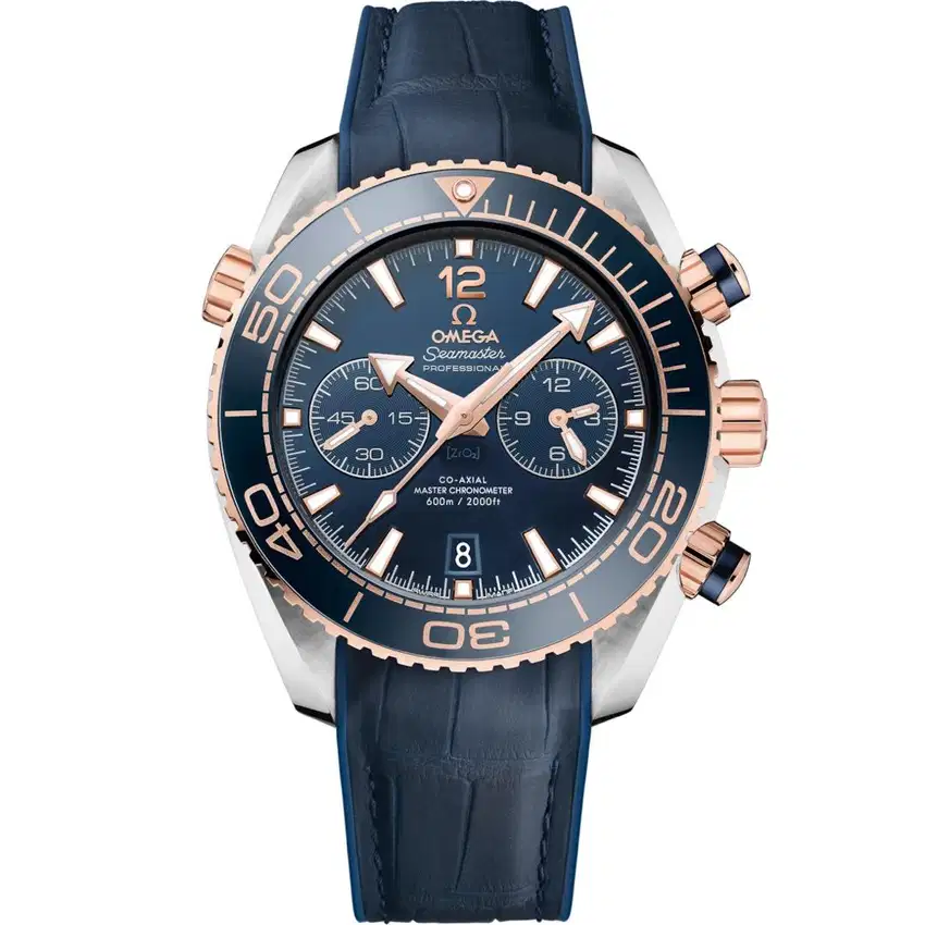 Omega Planet Ocean 600M SEDNA Gold & Steel Blue Dial Chronograph 46